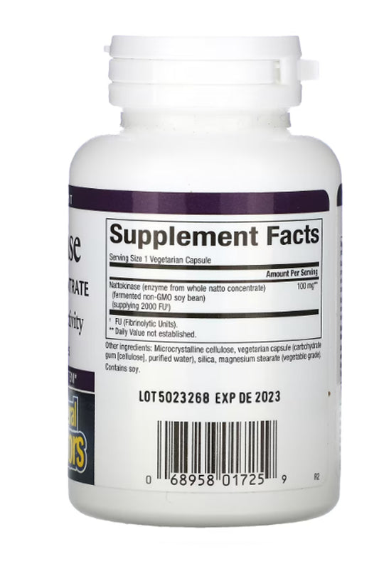 Natural Factors Nattokinas 100mg 60 Capsules Label
