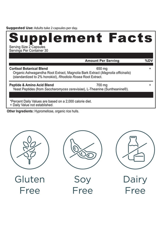 Ancient Nutrition | Active Peptides Cortisol | 60 Capsules
