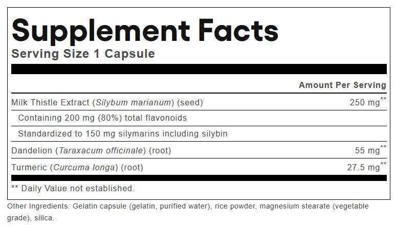 Natural Factors Milk Thistle Bonus Label