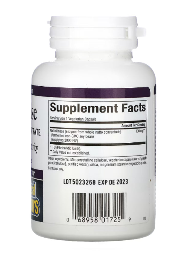 Natural Factors Nattokinas 100mg 60 Capsules Label