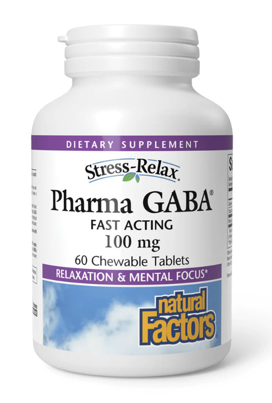 Natural Factors | PharmaGABA® | 60 Chewable Tablets