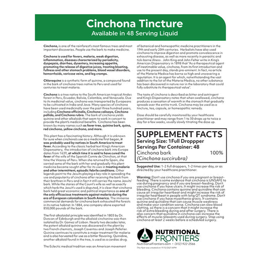 Nutritional Frontiers Cinchona Label