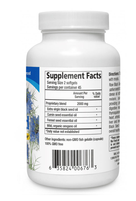 Oil of Black Seed 90 Softgels Label