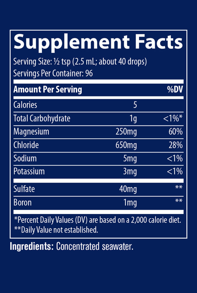 Trace Mineral Drops Label