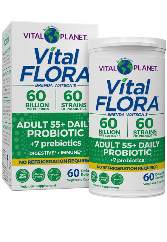 Vital Planet | Vital Flora 55+ Daily Probiotic - Shelf Stable | 30 or 60 Capsules