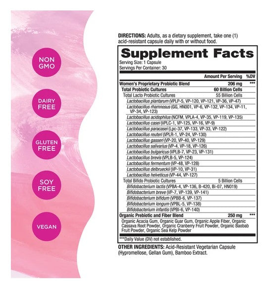Vital Flora Women's Daily Probiotic - Label