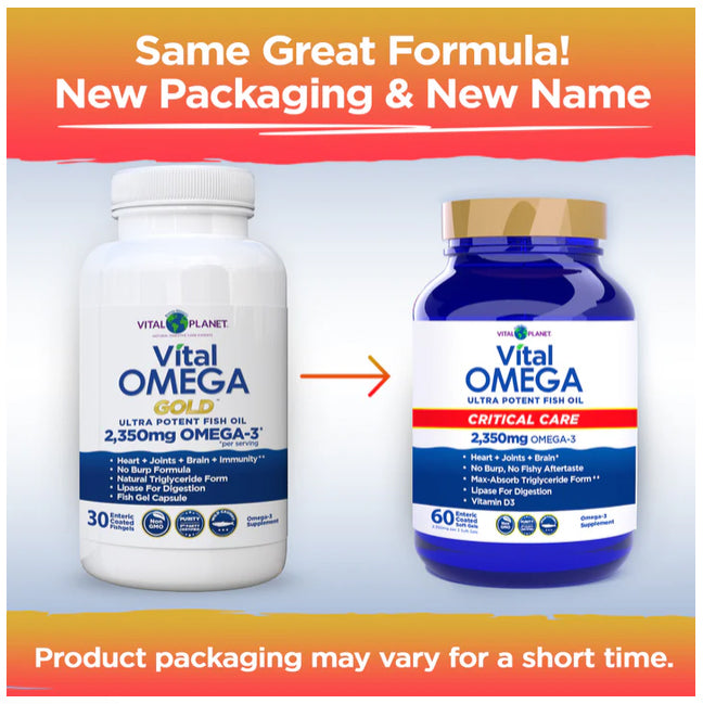Vital Omega Fish Oil 60 Softgels Packaging